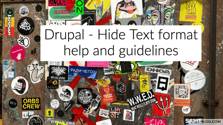 Drupal 8 - How to hide help link About text formats and text format guidelines