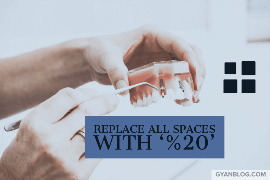 Replace all spaces in a string with %20