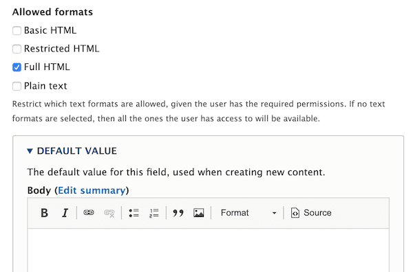 Drupal text format