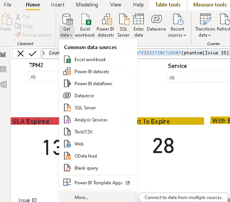 Power bi Data source