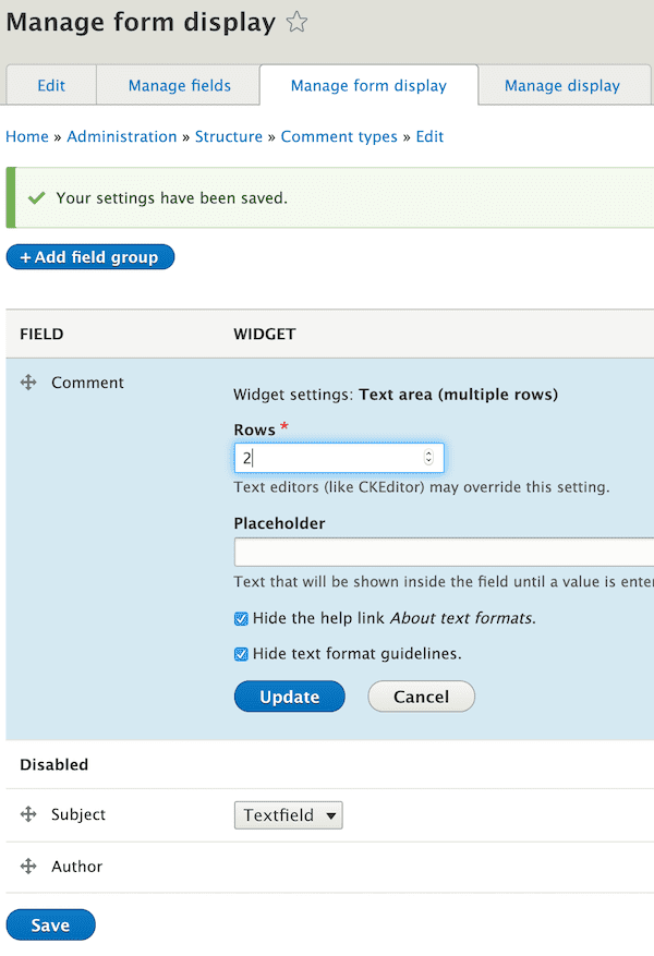 Drupal comments module