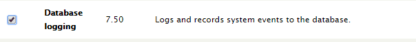 Drupal Database logging module