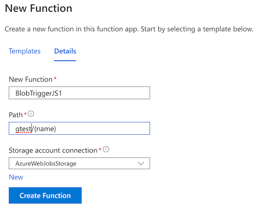 Azure Function blob trigger