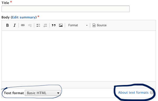 Drupal text format